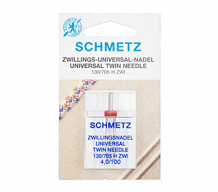 Иглы стандартные двойные SCHMETZ 130/705H ZWI №100/4.0 (1шт)