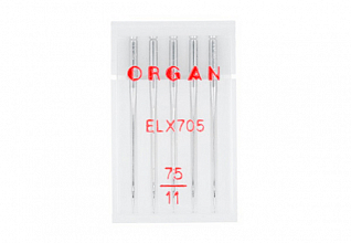 Иглы для плоскошовных машин ORGAN №75, 5шт