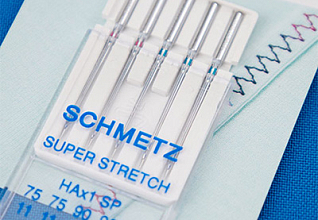Иглы супер стретч SCHMETZ 130/705H HA x 1 SP №75(2), 90(3) 5шт
