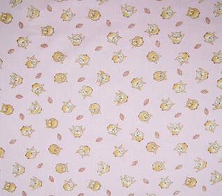 Ситец набивной Совы на розовом д.13 95см 100г/м2